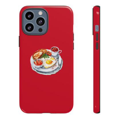 Breakfast-Inspired Phone Case, Tough Phone Covers, Foodie Gifts, Unique Accessories, Cute Kitchen Decor, Red Phone Case