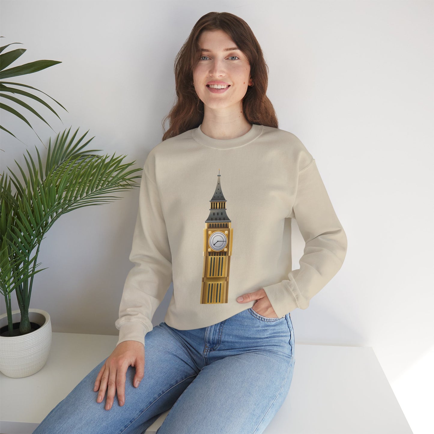 Unisex Heavy Blend™ Crewneck Sweatshirt - Tick Tock London - The Majestic Big Ben