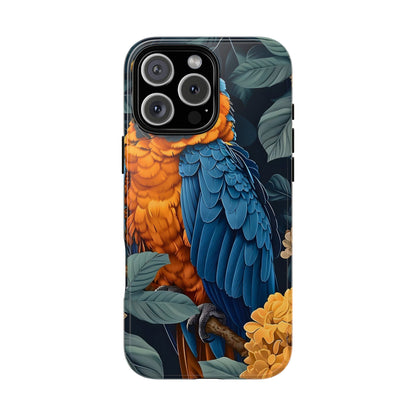 Tropical Parrot Phone Case - Tough Cases, Colorful Phone Cover, Nature Lover Gift, Floral Design, Bird Lover Accessory