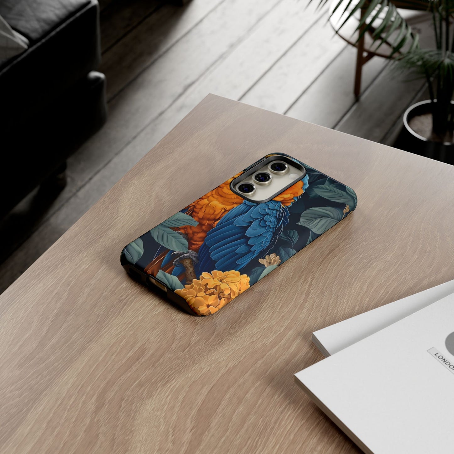 Tropical Parrot Phone Case - Tough Cases, Colorful Phone Cover, Nature Lover Gift, Floral Design, Bird Lover Accessory