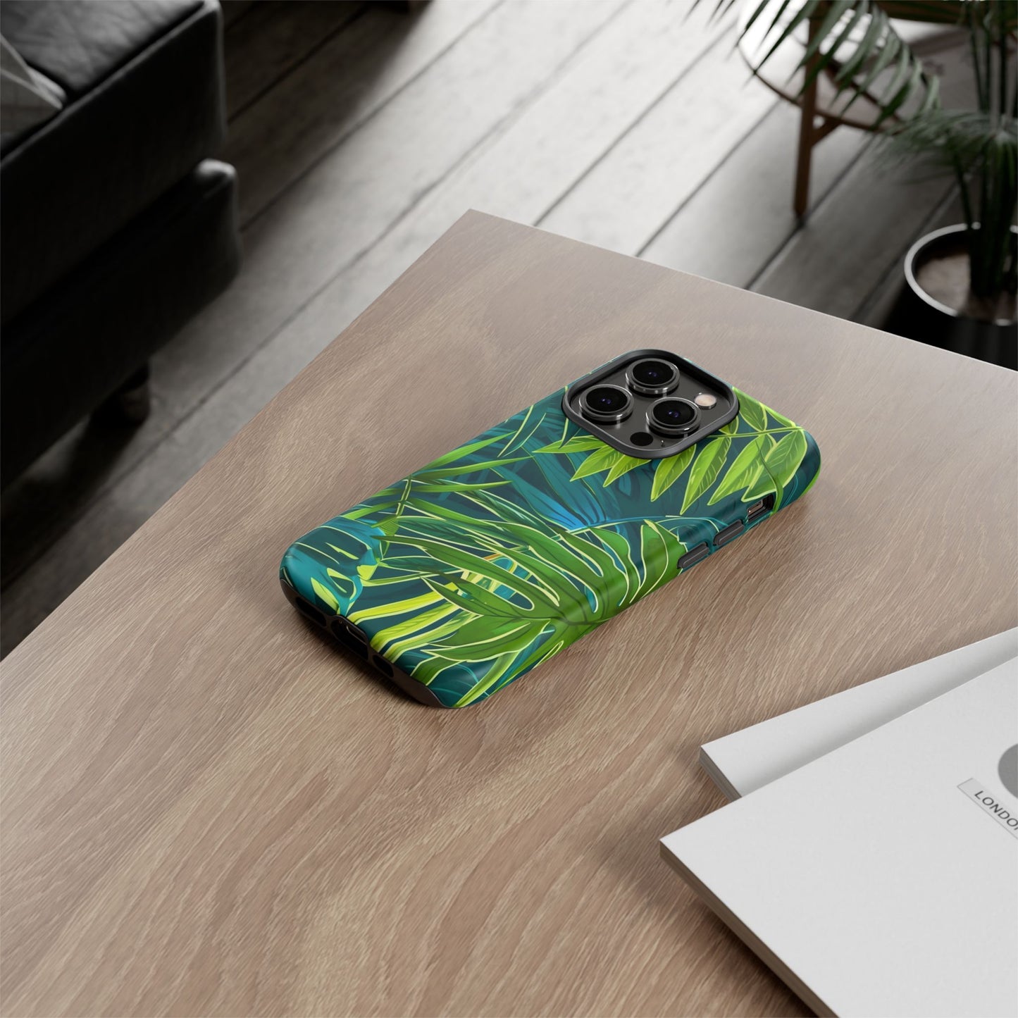 Tropical Phone Case - Durable Green Leaf Design, Eco-Friendly Gift, Trendy Accessory, Nature Lover's Case, Summer Vibes