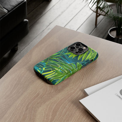 Tropical Phone Case - Durable Green Leaf Design, Eco-Friendly Gift, Trendy Accessory, Nature Lover's Case, Summer Vibes