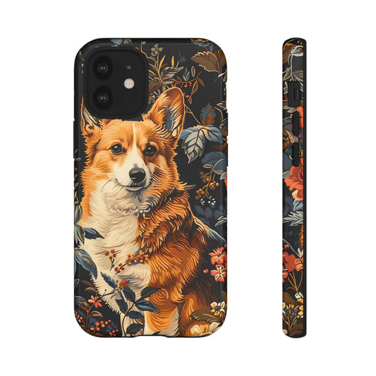 Corgi Floral Phone Case - Tough Cases for Dog Lovers, Cute Pet Accessories, Gift for Dog Owners, Floral Design, Personalized Tech Cover