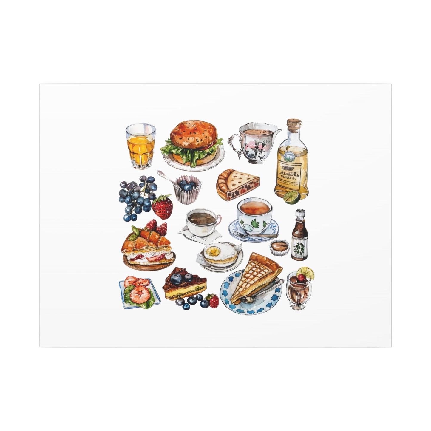 Breakfast Feast Canvas Print, Food Art, Kitchen Decor, Gifting for Food Lovers, Brunch Vibes, Wall Art