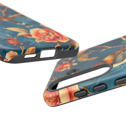Bird & Floral Phone Case, Tough Cases for Nature Lovers, Gift for Her, Customizable Design, Vibrant Tech Accessories