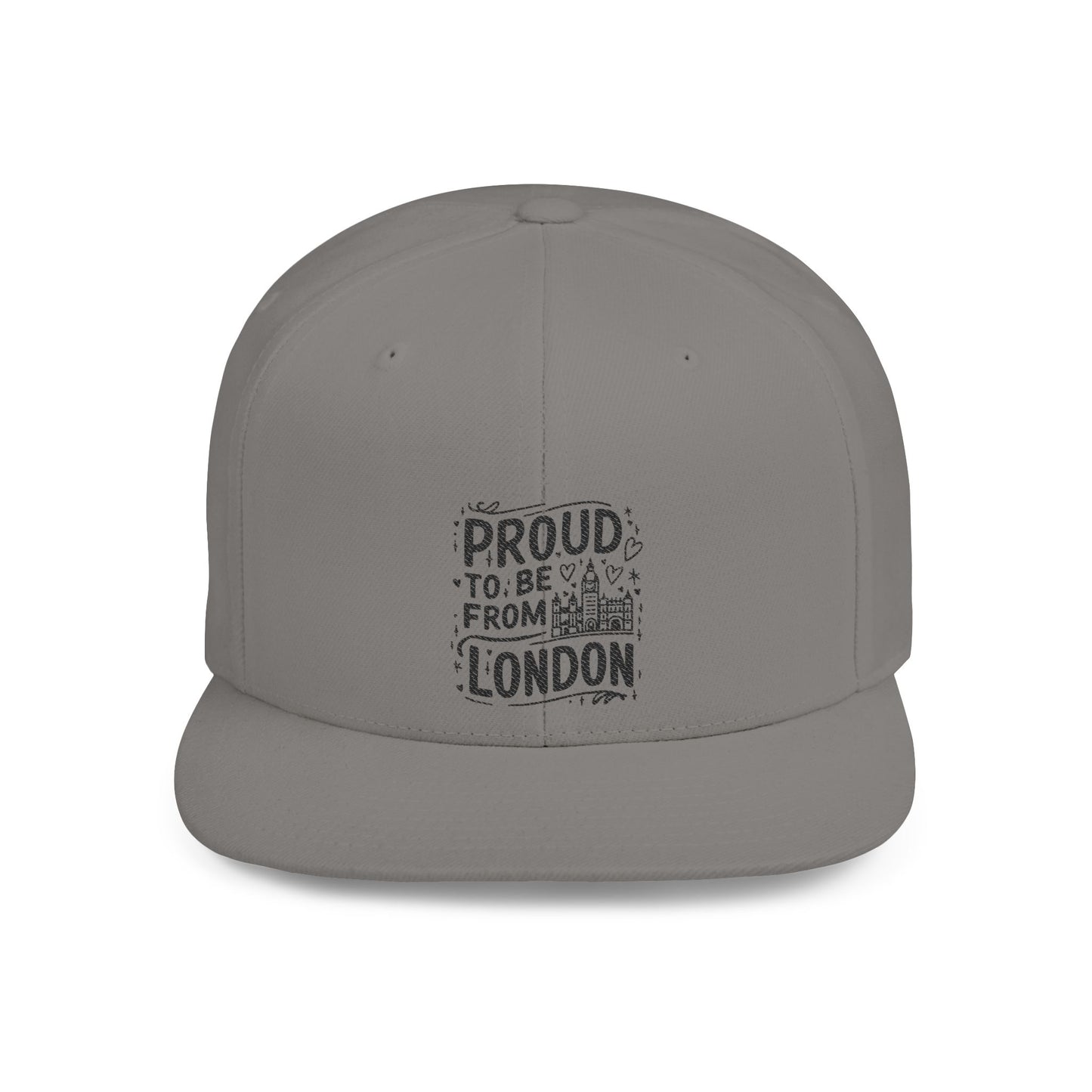 Proud London Flat Bill Snapback Hat, Stylish Cap, Casual Wear, Gift for Travelers, Trendy Accessories, Urban Fashion