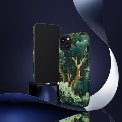 Forest Green Phone Case, Nature-Inspired Tough Cases, Eco-Friendly Gift, Outdoor Lover Accessory, Unique Phone Cover
