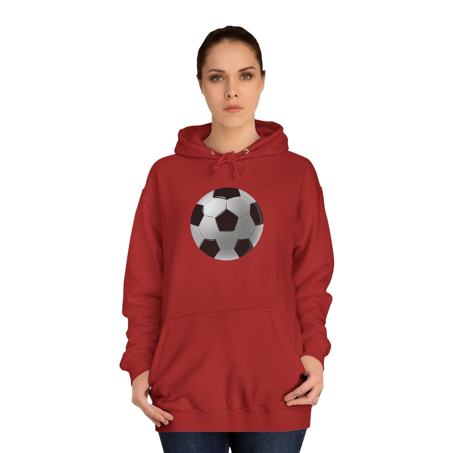 Dynamic Football Design - Sports Passion and Energetic Unisex College Hoodie