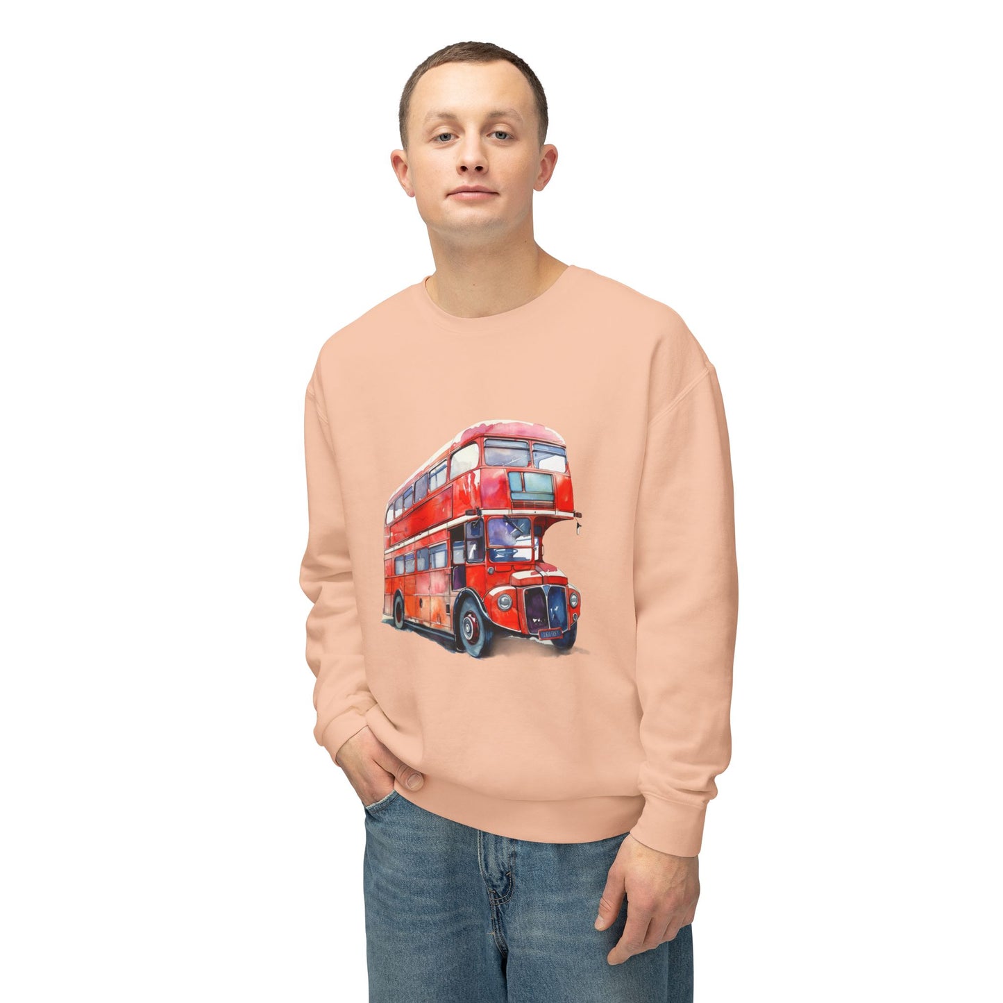 Unisex Lightweight Crewneck Sweatshirt - British English Bus