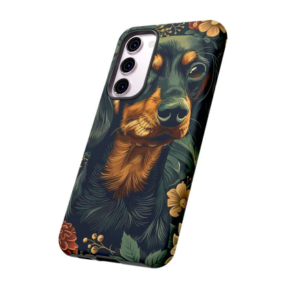 Dachshund Phone Case, Floral Pet Phone Cover, Dog Lover Gift, Tough Phone Case, Custom Dachshund Design, Unique Dog Owner Accessory