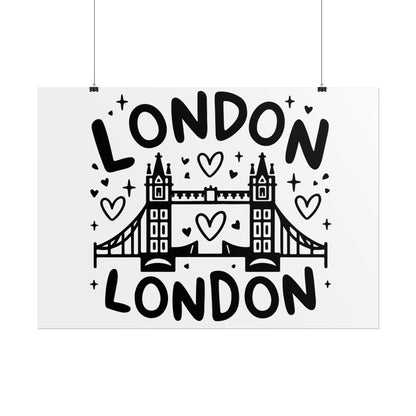 Charming London Rolled Poster for Home Decor, Wall Art, Travel Gift, Office Wall Decor, London Themed Decoration