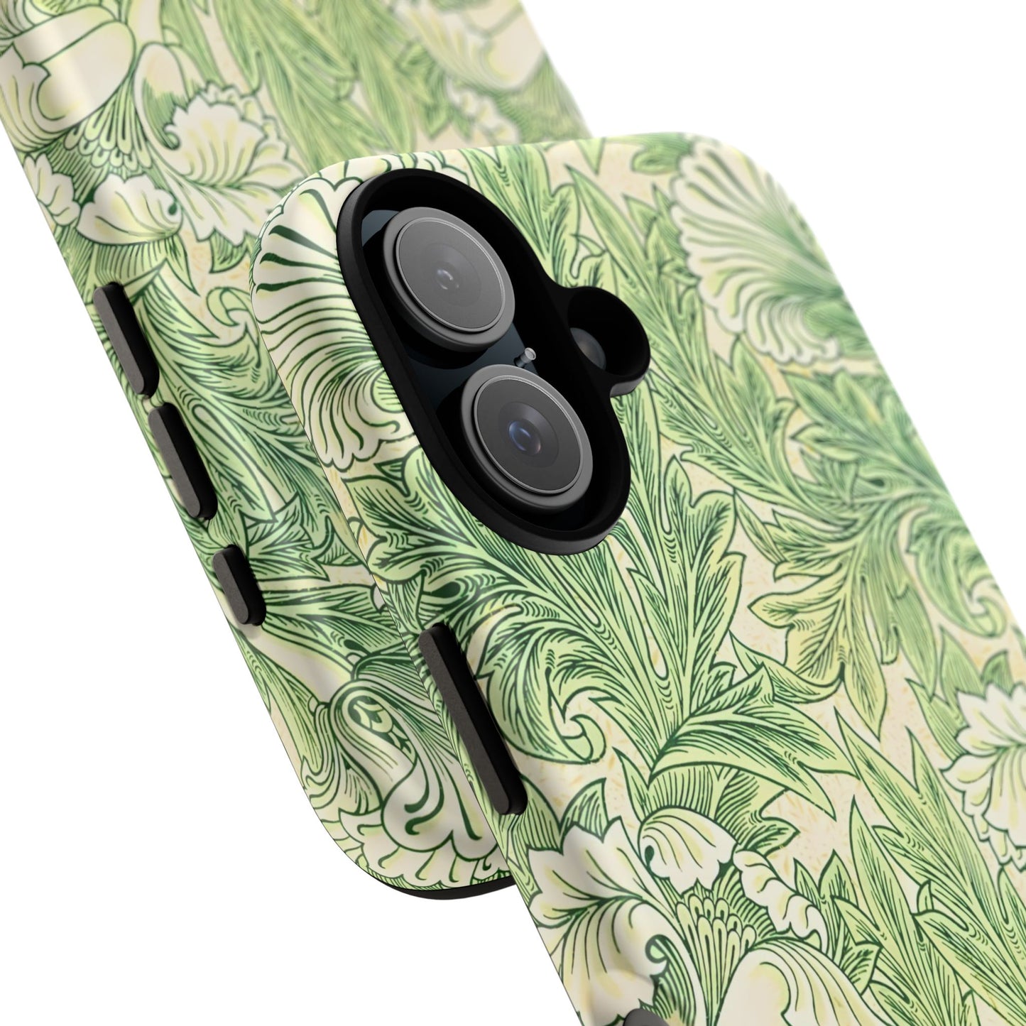Green Floral Phone Case, Botanical iPhone Cover, Tough Phone Shell, Nature-inspired Gift, Eco-friendly Tech Accessory