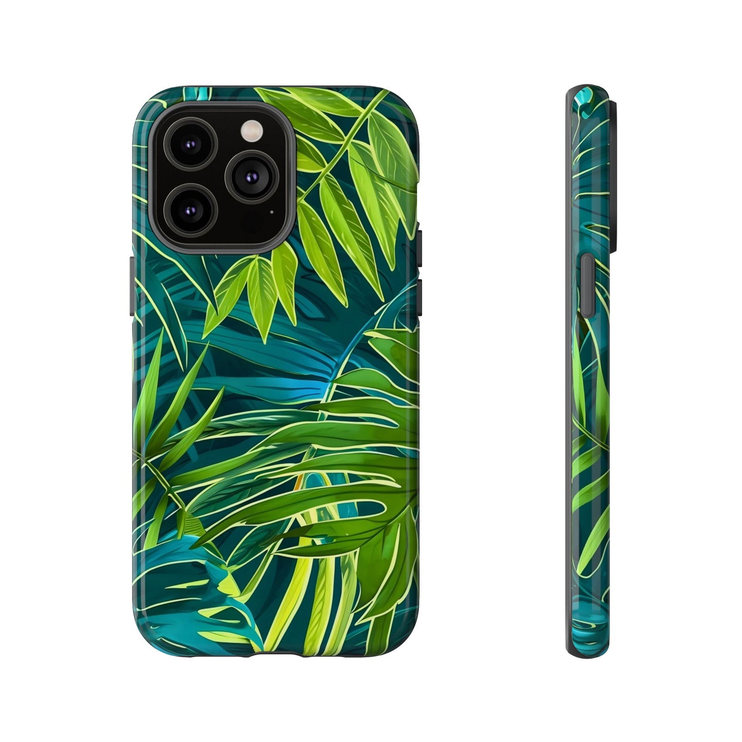 Tropical Phone Case - Durable Green Leaf Design, Eco-Friendly Gift, Trendy Accessory, Nature Lover's Case, Summer Vibes