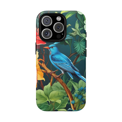 Tough Cases - Vibrant Bird Phone Case, Floral Design, Nature Lover, Unique Gift, Stylish Protection, Phone Accessories