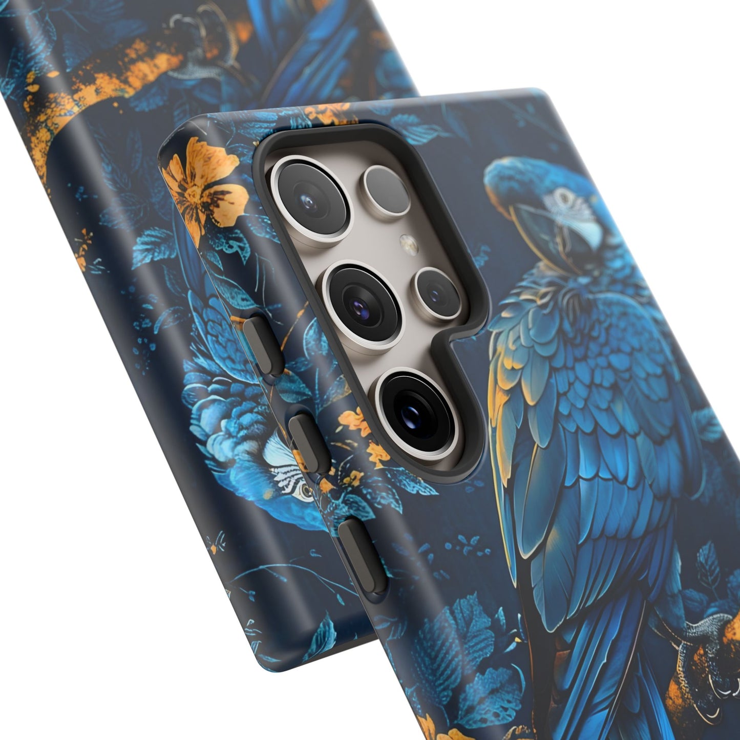 Tough Cases - Vibrant Blue Parrot Phone Case, Tropical Bird Phone Cover, Nature Lover Gift, Eco-Friendly Accessories, Unique Wildlife Decor