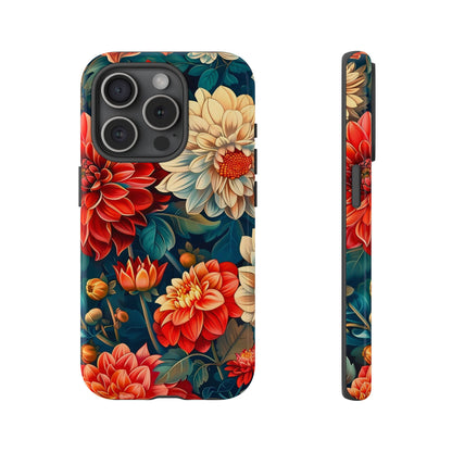 Floral Phone Case - Vibrant Tough Cases, Stylish Floral Cell Phone Cover, Gift for Her, Trendy Phone Accessory, Flower Design