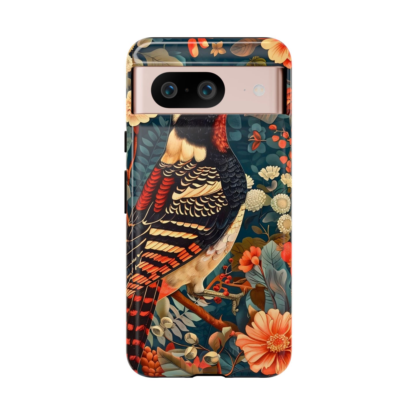 Nature-Inspired Phone Case with Floral Art, Tough Phone Cover, Protective Case, Gift for Nature Lovers, Unique Phone Accessory