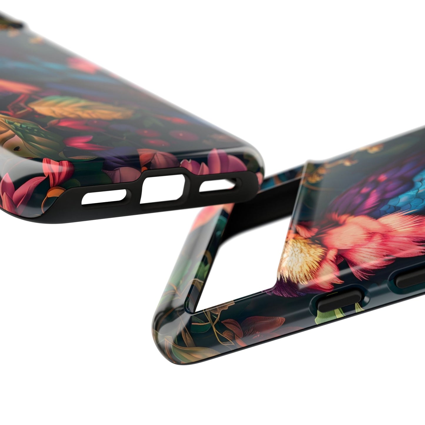 Vibrant Phone Case, Tropical Bird Design, Tough Phone Cover, Floral Tech Accessory, Gift for Nature Lovers