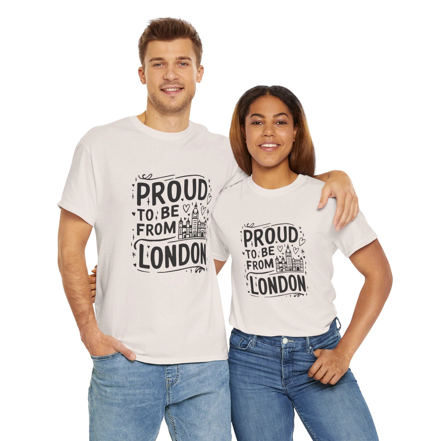 Proud to be from London Watercolor Art Collection Breathable Unisex Cotton T-Shirt