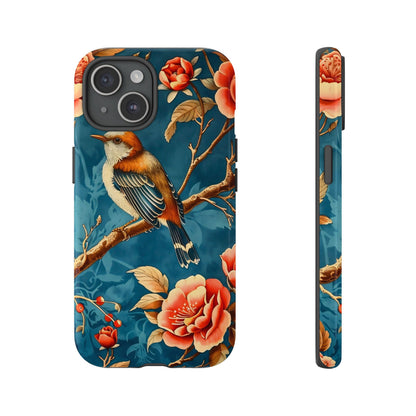 Bird & Floral Phone Case, Tough Cases for Nature Lovers, Gift for Her, Customizable Design, Vibrant Tech Accessories
