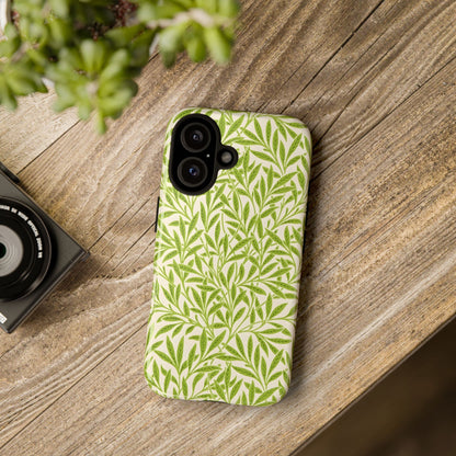 Green Leaf iPhone Case, Tough Cases, Botanical Phone Protection, Eco-Friendly Cover, Nature Lover Gift, Trendy Cell Phone Accessory