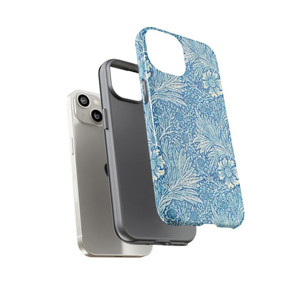 Stylish Phone Case, Tough Floral Phone Cover, Fashionable Tech Accessory, Gift for Her, Blue Flower Design