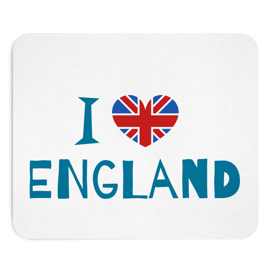 I Love England Mouse Pad, Desk Accessory, Gift for Travelers, English Pride Decor, Office Supplies