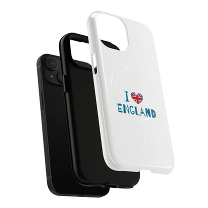I Love England Magnetic Phone Case | Tough Protective Cover, Travel Gift, Souvenir for England Lovers, Personalized Phone Accessories