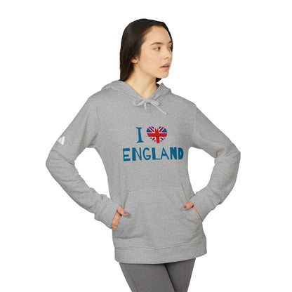I Love England Unisex Fleece Hoodie - Comfortable British Pride Sweatshirt for Everyday Wear