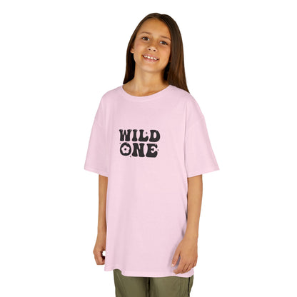 Kids Heavy Cotton Tee - Wild One Boho Adventure Quote Design - Fun and Playful T-Shirt for Little Adventurers