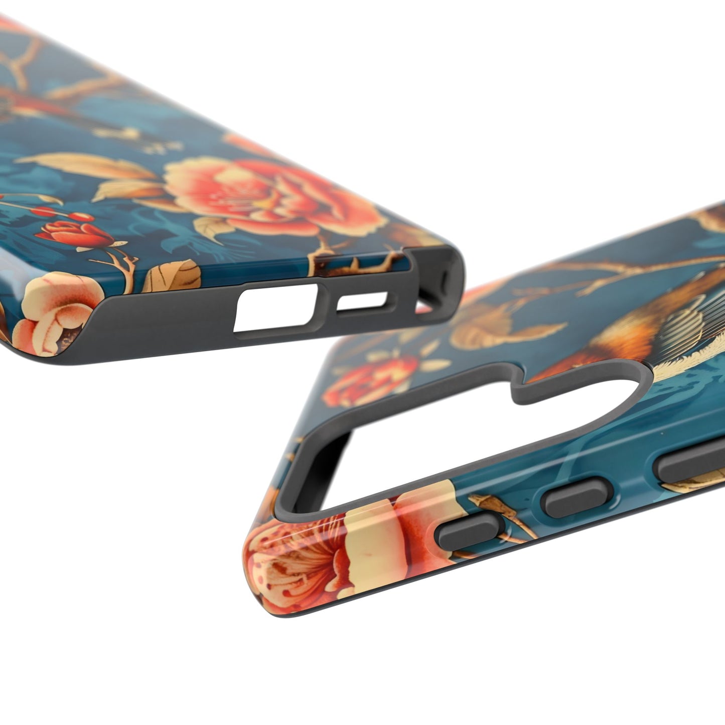 Bird & Floral Phone Case, Tough Cases for Nature Lovers, Gift for Her, Customizable Design, Vibrant Tech Accessories