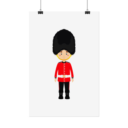 Adorable British Soldier Rolled Posters, Kids Room Decor, Unique Gift, Nursery Art, Educational Wall Art