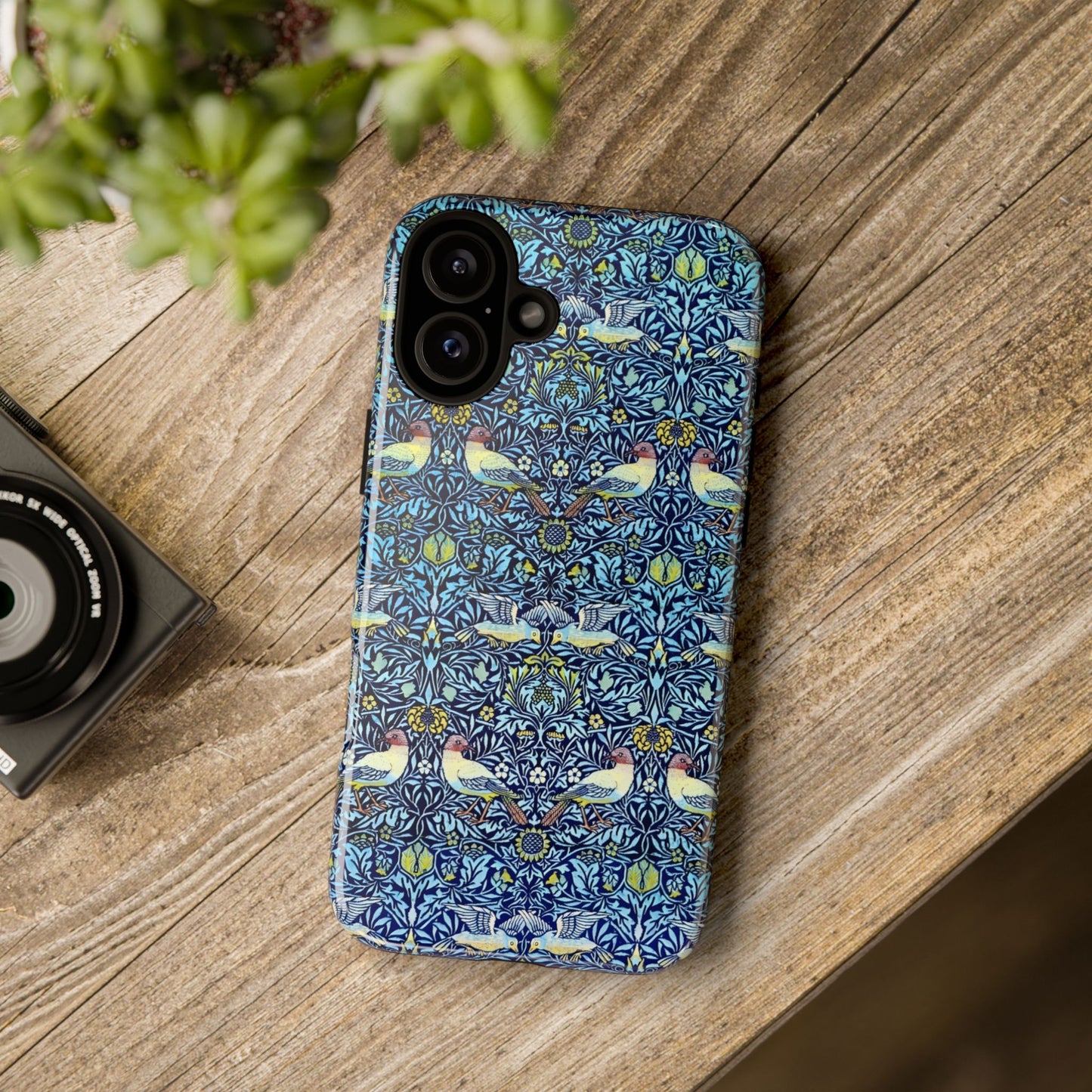 Bird and Floral Pattern Phone Case, Tough Cases, Gift for Nature Lovers, Eco-friendly, Custom Phone Accessories, All-Occasion