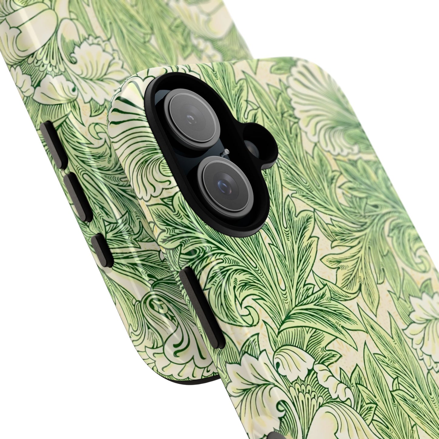 Green Floral Phone Case, Botanical iPhone Cover, Tough Phone Shell, Nature-inspired Gift, Eco-friendly Tech Accessory