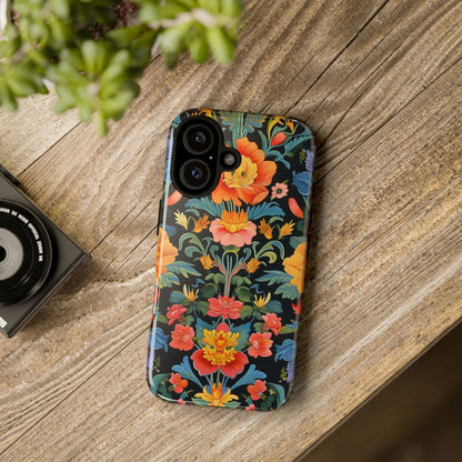 Floral Phone Case - Vibrant Flower Pattern, Tough Case for iPhone, Samsung, Aesthetic Gift, Flower Lover Accessory