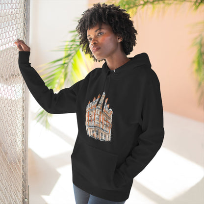 Three-Panel Fleece Hoodie - Classic British Architecture - Elegant Historic Building