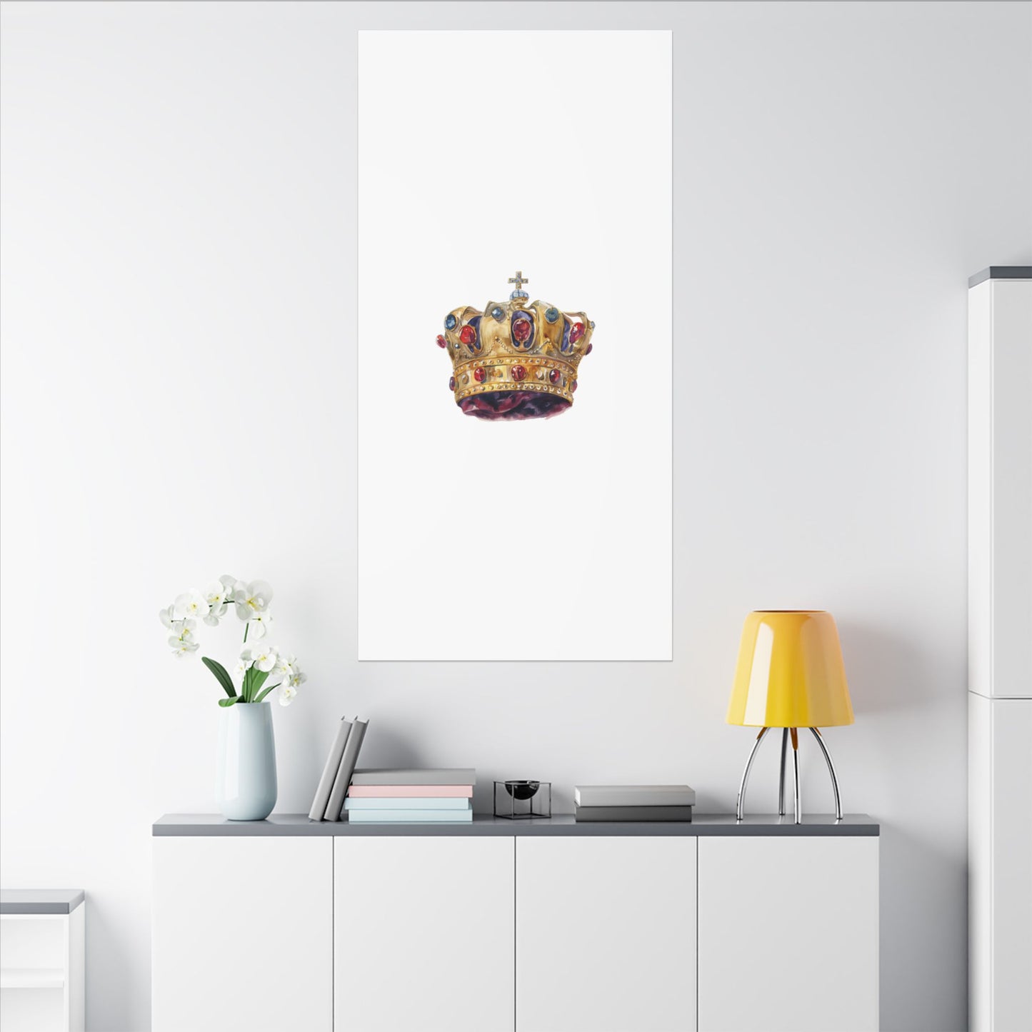 Crown Art Print, Royal Wall Decor, Matched for Home or Office, Gift for Art Lovers, Unique Royalty Artwork