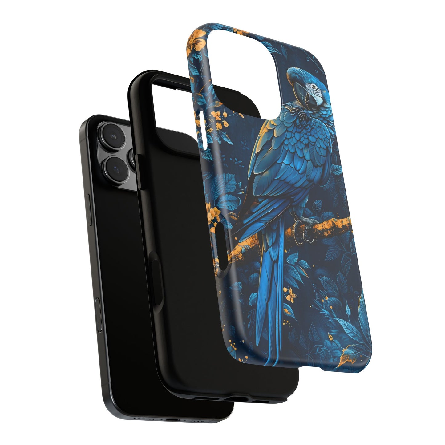 Tough Cases - Vibrant Blue Parrot Phone Case, Tropical Bird Phone Cover, Nature Lover Gift, Eco-Friendly Accessories, Unique Wildlife Decor