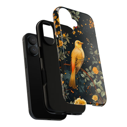 Floral Phone Case, Tough Cases with Bird Design, Nature Lover Gift, Stylish Protection, Birthday Present, Floral Phone Cover