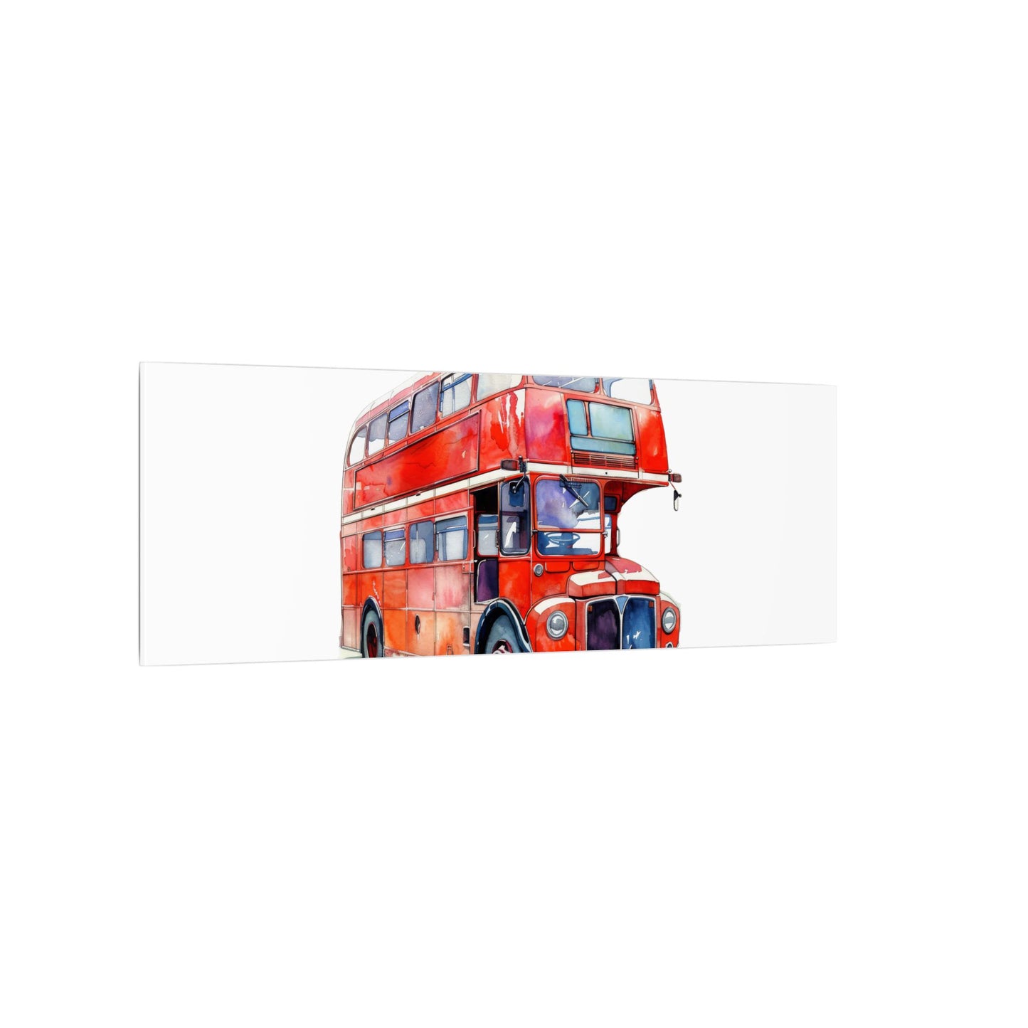 London Red Double-Decker Bus Art Canvas Print, Wall Decor for Travel Lovers, Home Office Gift, Unique Artwork for All Occasions