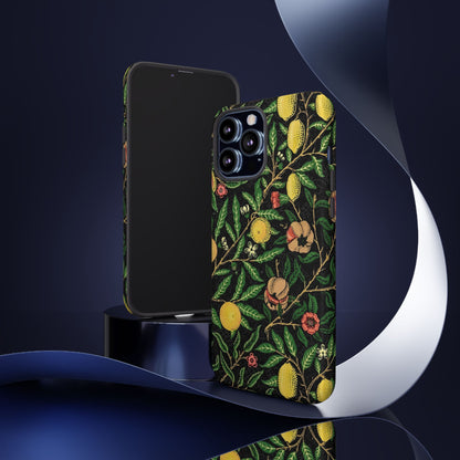 Tough Cases Phone Case, Floral Phone Cover, Tough Phone Protection, Gift for Plant Lovers, Black Background, Eco-Friendly Design