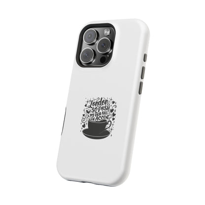 Stylish Magnetic Tough Case for Phone, Gift for Tea Lovers, Custom Phone Cover, London Tea Design, Durable Mobile Protector
