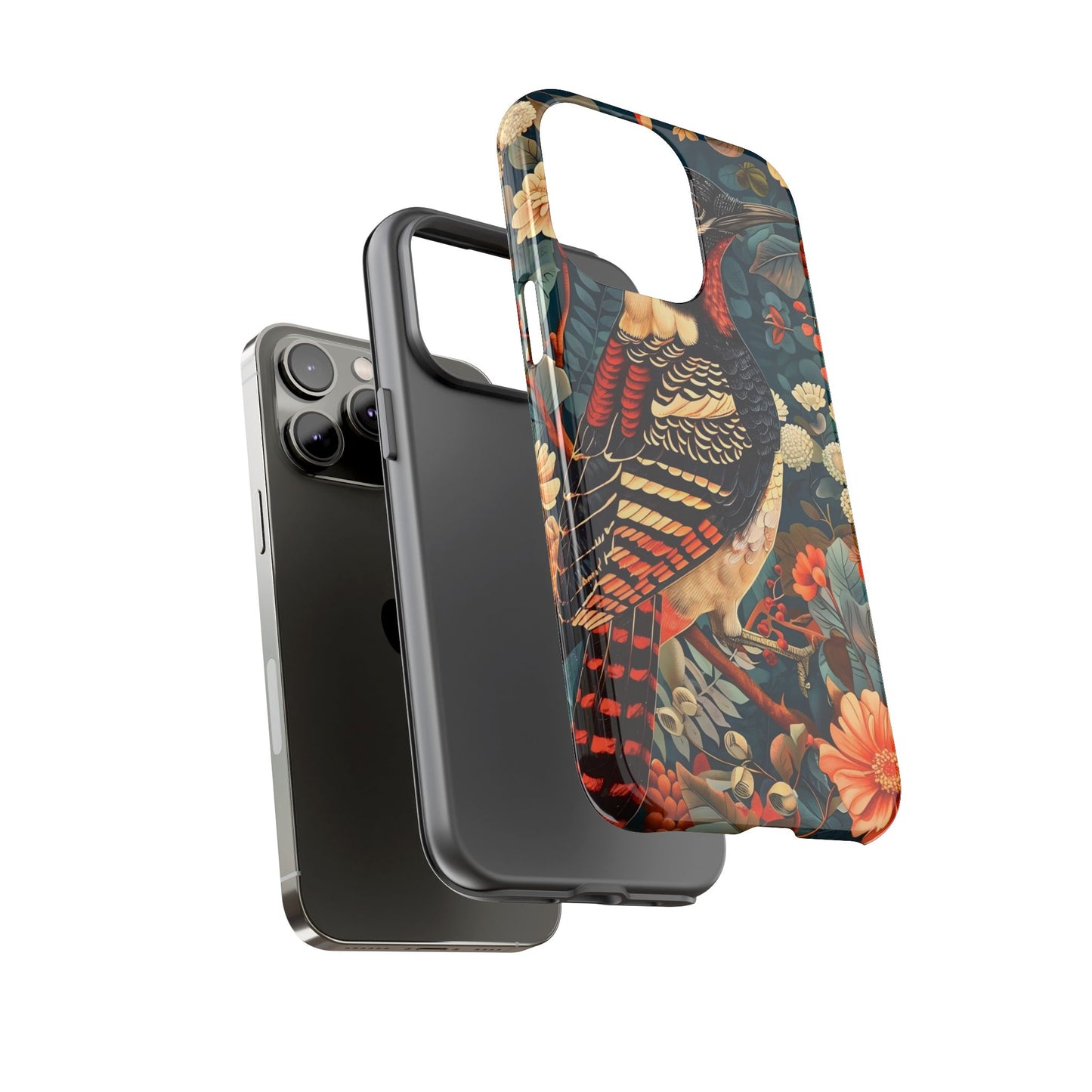 Nature-Inspired Phone Case with Floral Art, Tough Phone Cover, Protective Case, Gift for Nature Lovers, Unique Phone Accessory