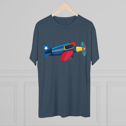 Vintage Airplane Illustration - Retro Aviation Cozy Unisex Tri-Blend Crew Tee