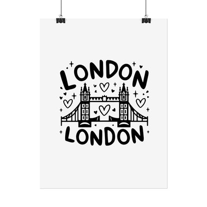 Charming London Rolled Poster for Home Decor, Wall Art, Travel Gift, Office Wall Decor, London Themed Decoration