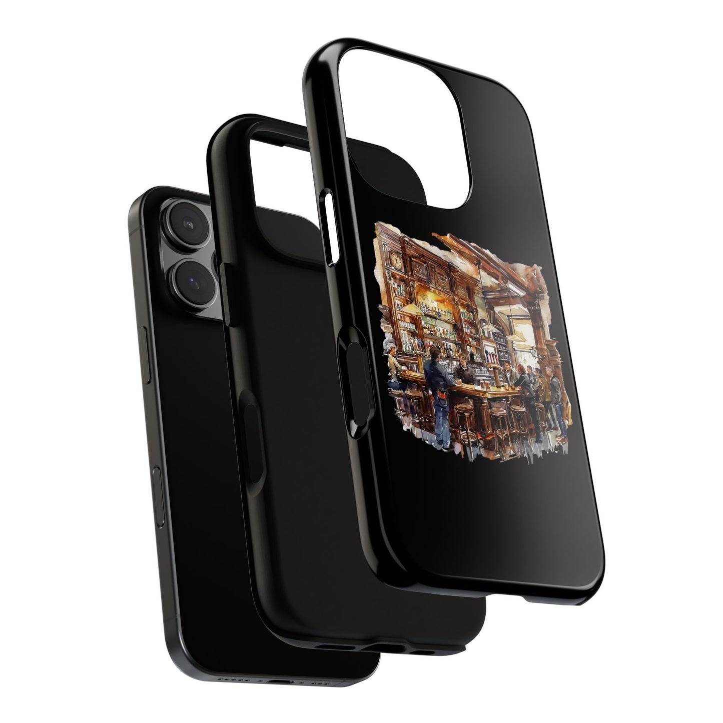 Artistic Phone Case - Cozy Pub Vibe, Trendy Smartphone Accessory, Gift for Friends, Modern Design, Durable Protection