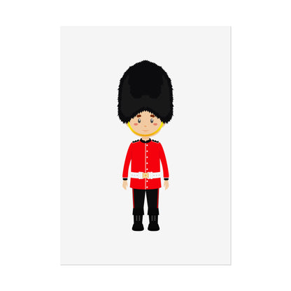 Adorable British Soldier Rolled Posters, Kids Room Decor, Unique Gift, Nursery Art, Educational Wall Art