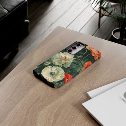 Floral Phone Case - Tough Cases, Botanical Design, Gift for Friends, Trendy Mobile Cover, Personalized Phone Accessory