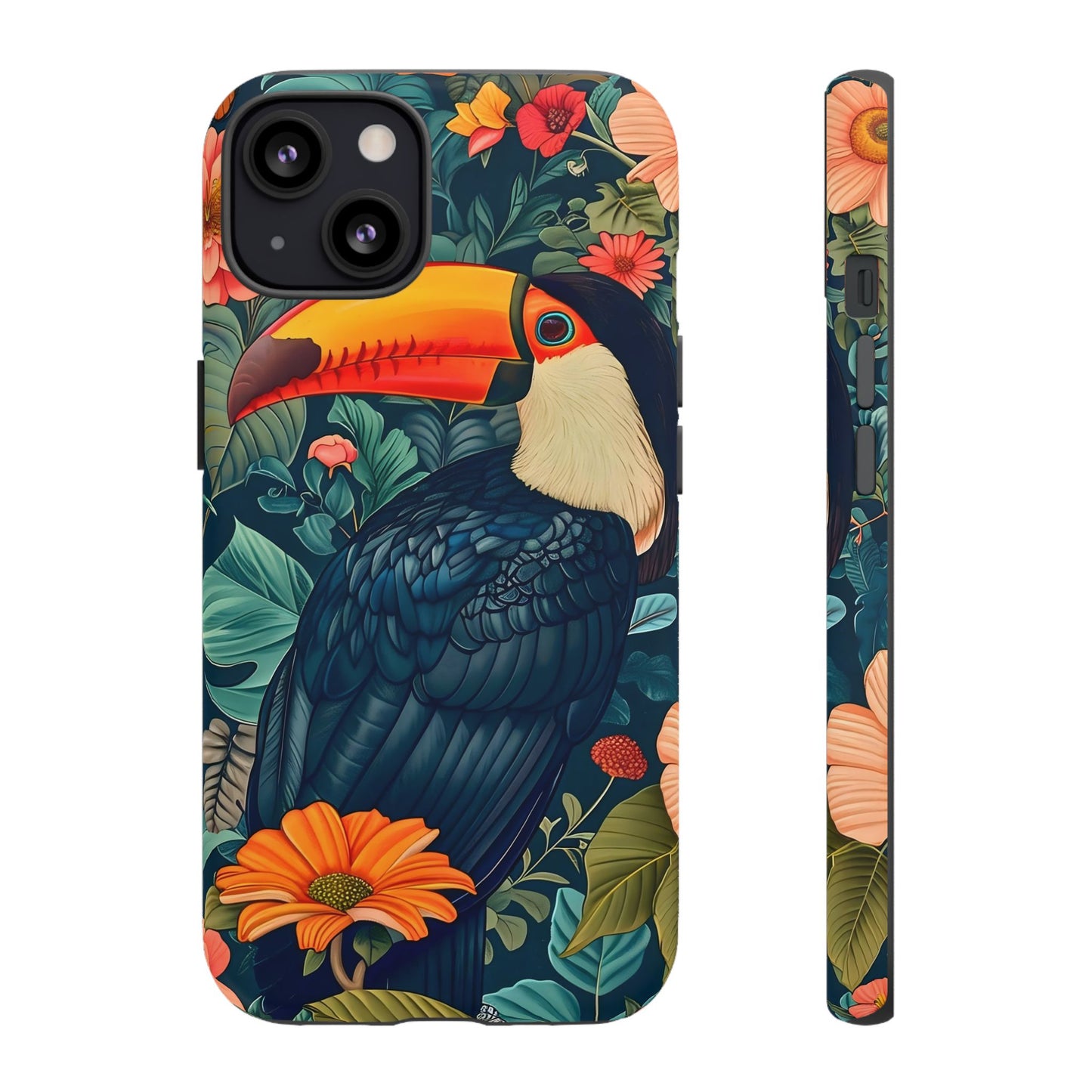 Tropical Toucan Phone Case - Cute Animal Design, Nature Lover Gift, Floral Pattern, Bird Lover Accessory, Summer Vibes