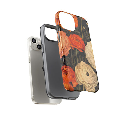 Floral Phone Case with Tough Protection, Blooming Ranunculus Design, Durable Cover, Gift for Flower Lovers, Eco-Friendly Phone Accessory